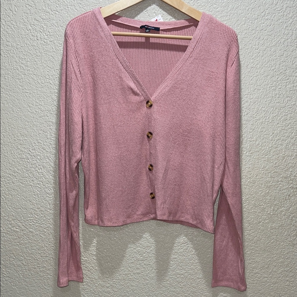 Ambiance Soft Pink Button Blouse